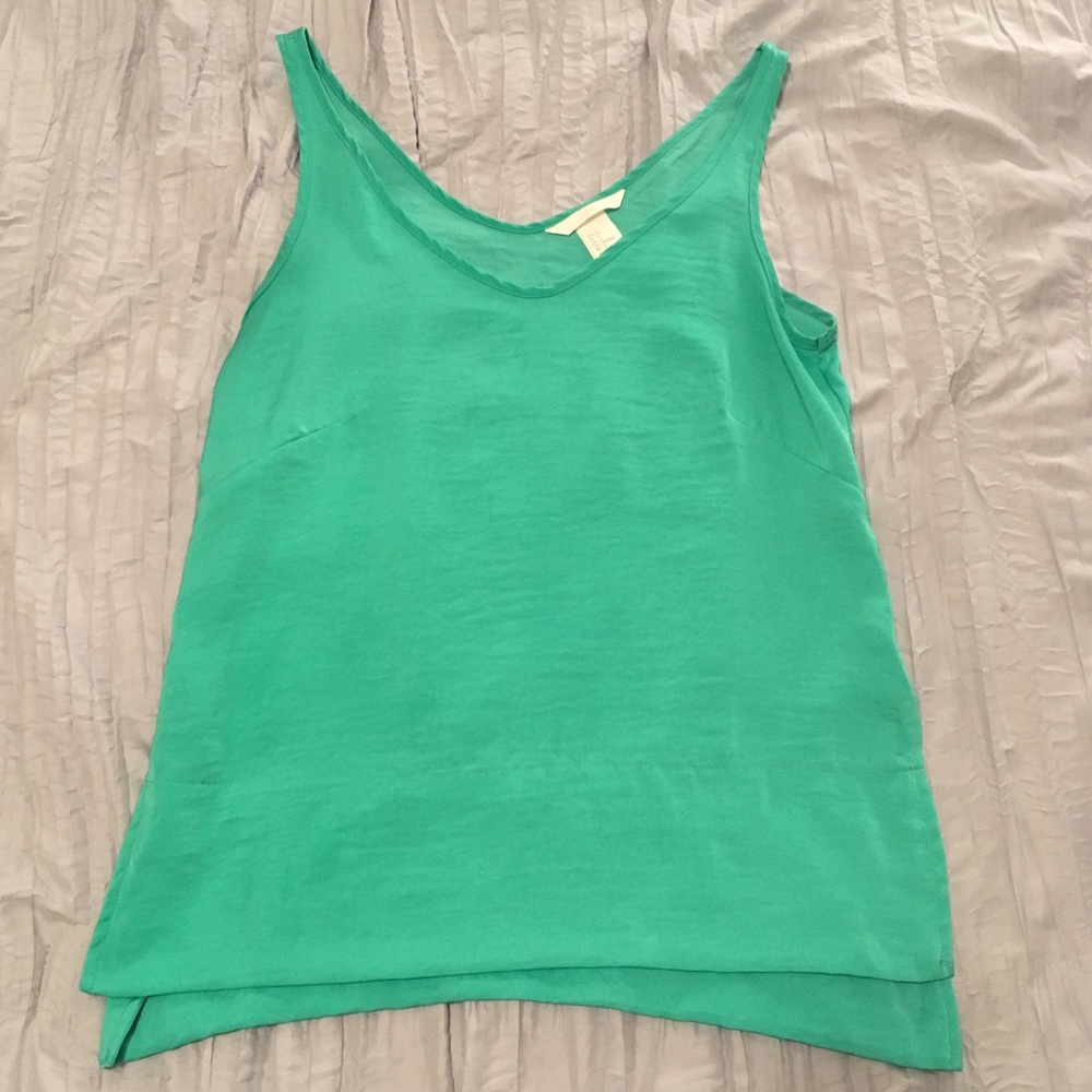 H&M mint satin loose tank